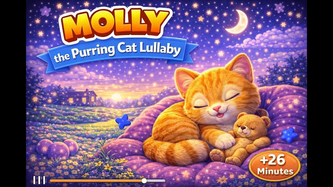 Molly the Purring Cat Lullaby +26 Minutes | Cute Animal Song for Kids | Nursery Rhymes & Sing Along