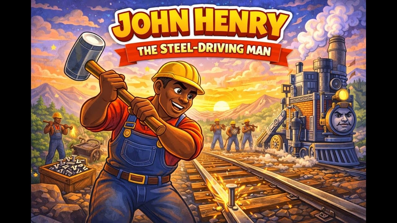 John Henry: The Steel-Driving Man | American Folktale for Kids 💪🚂