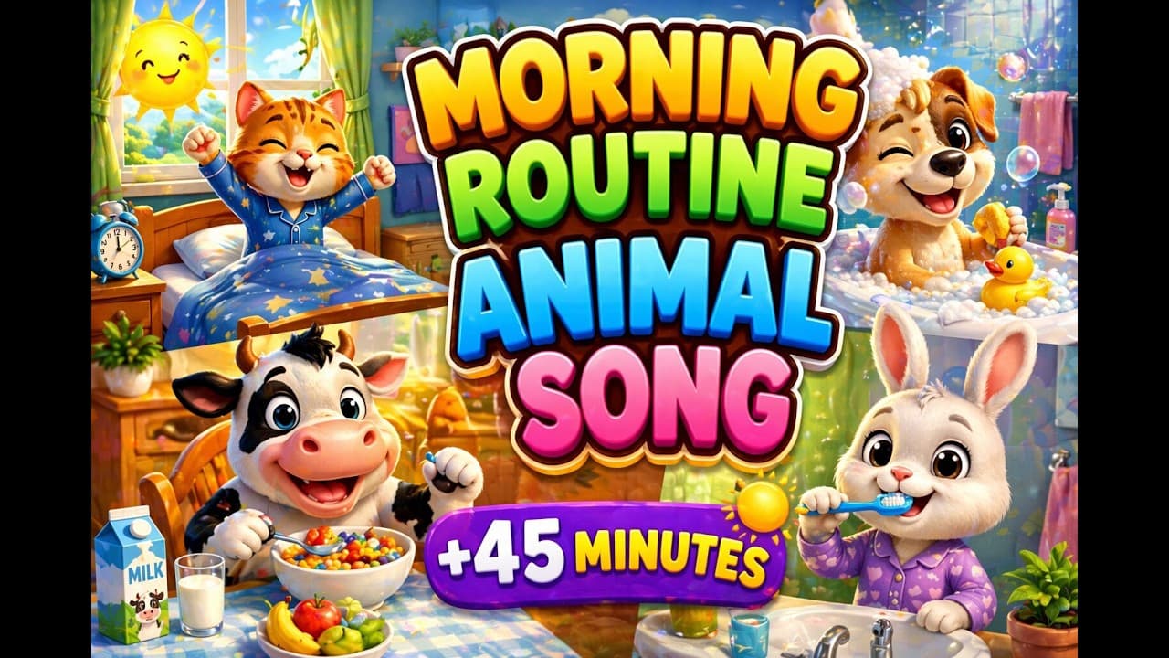 Morning Routine Animal Song +45 Minutes | Good Habits for Kids | Nursery Rhymes & Kids Songs