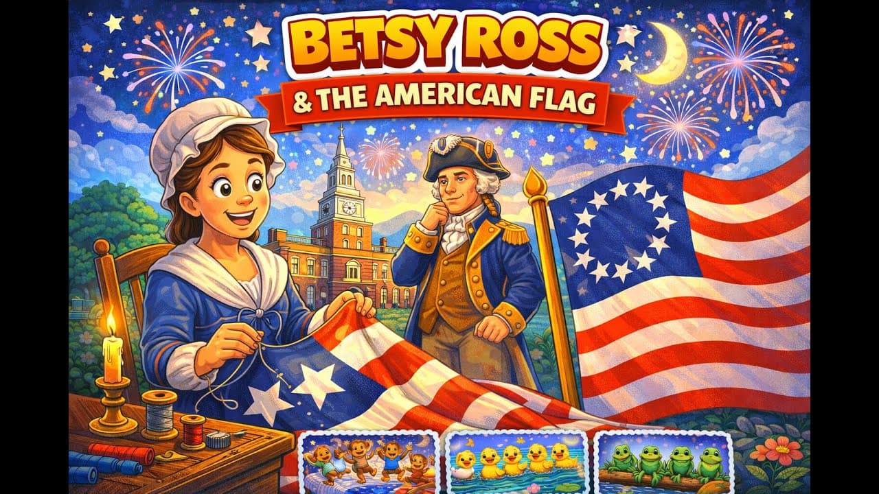 Betsy Ross & the American Flag | Patriotic Kids Song | 4th of July Song for Children