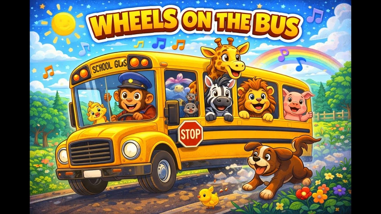 Wheels on the Bus with Animals | Nursery Rhymes Compilation (+15 Minutes) | Super Simple Kid Songs