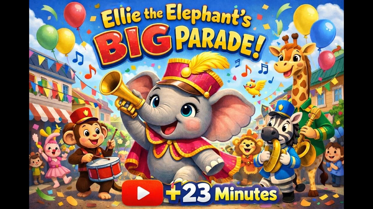 Ellie the Elephant's Big Parade +23 Minutes | Fun Animal Kids Song & Nursery Rhymes