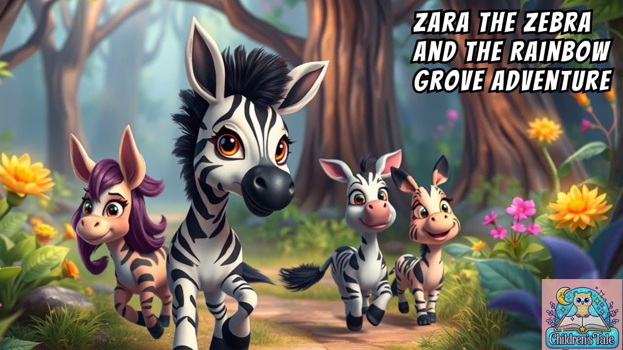 Zara the Zebra and the Rainbow Grove Adventure 🦓 Bedtime Kid Stories 🌈