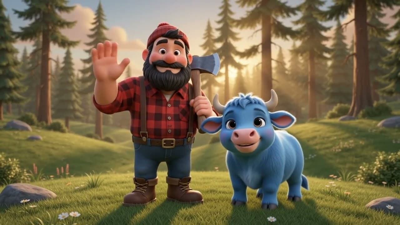 Paul Bunyan and Babe the Blue Ox 🪓🐂 | Lumberjack Song for Kids | American Folktale & Rhymes