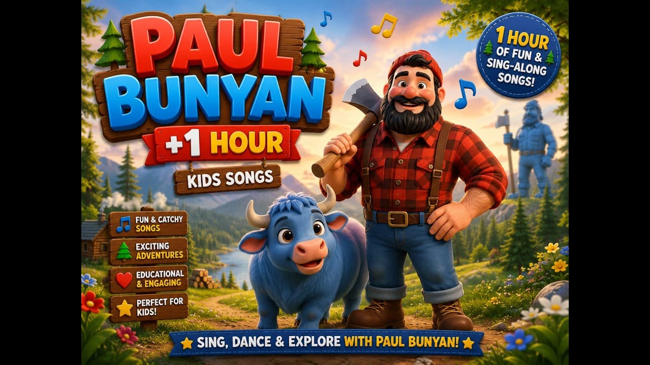 Paul Bunyan and Babe the Blue Ox +1 Hour 🪓🐂 | Lumberjack Song Compilation | Kids Songs & Rhymes