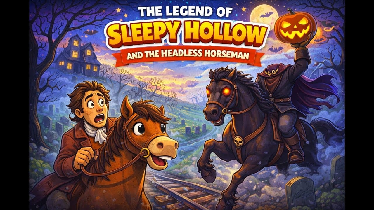 The Legend of Sleepy Hollow and the Headless Horseman 🐎 👀 | Spooky American Folktale for Kids 🎃 👻