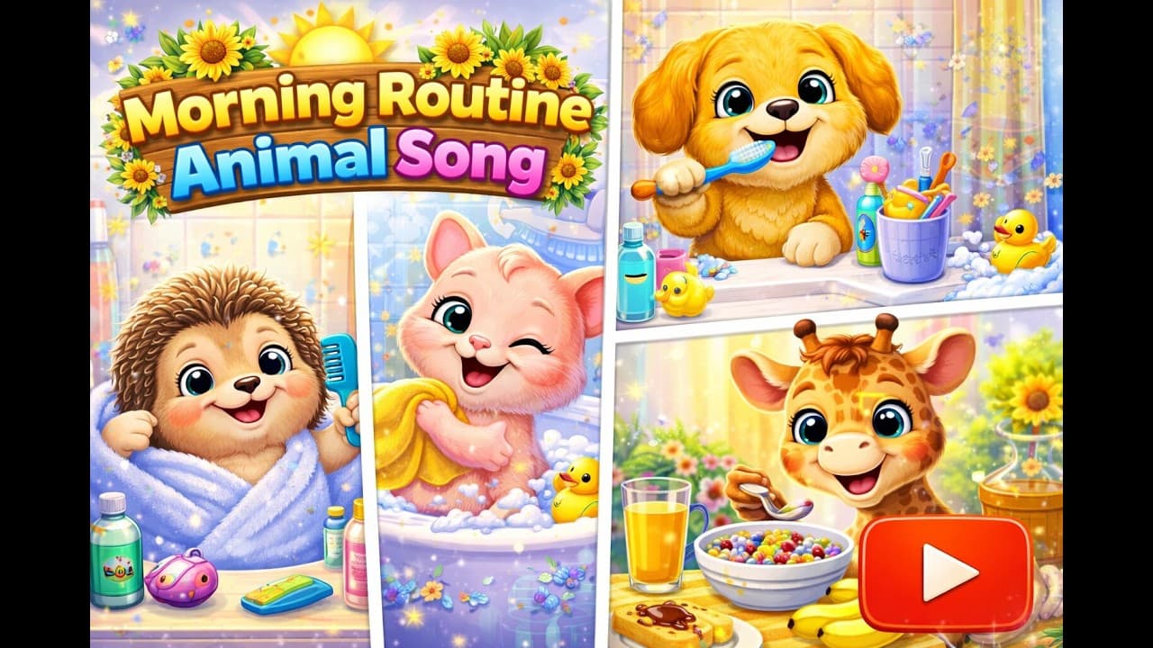 Morning Routine Animal Song | Kids Songs & Nursery Rhymes | Wake Up Song for Toddlers