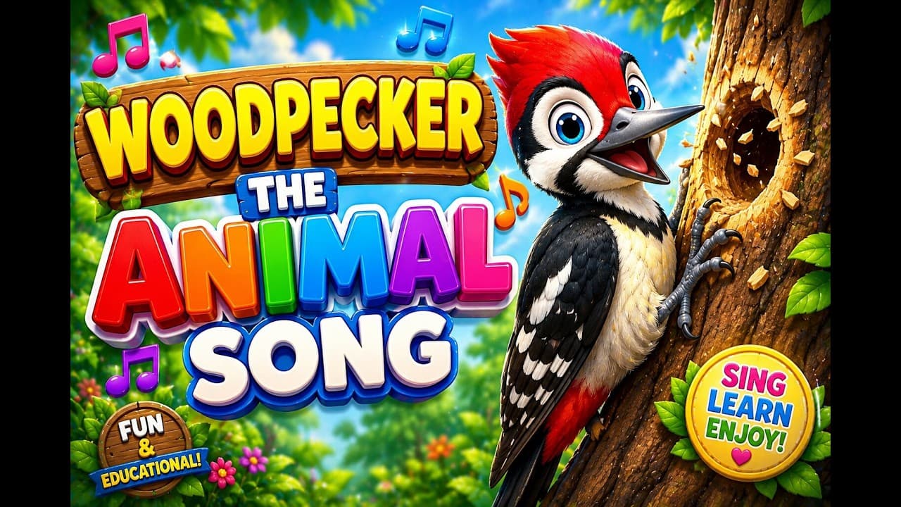 Woody the Woodpecker Song | Fun Animal Song for Kids | Nursery Rhymes & Kids Songs