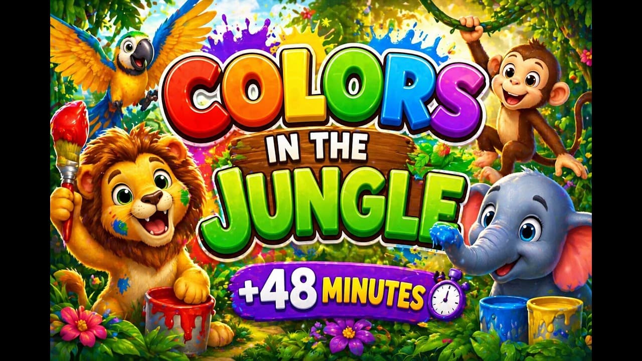 Colors in the Jungle +48 Minutes | Learn Colors with Animals | Kids Songs & Nursery Rhymes