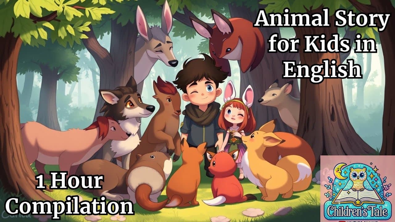 Animal Story for Kids in English - 1 Hour Kid Story Complation for Preschoolers
