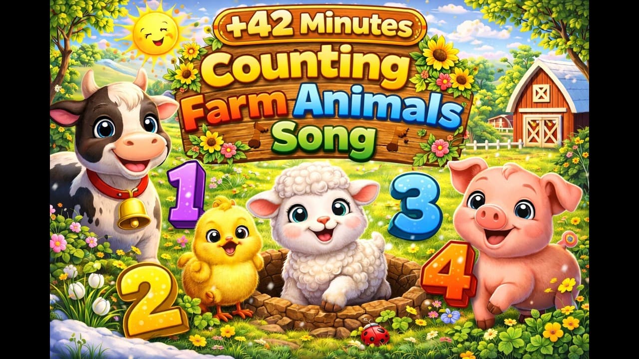 Counting Farm Animals Song +42 Minutes | Learn Numbers with Animals | Kids Song & Nursery Rhymes