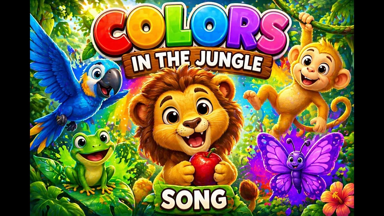 Colors in the Jungle Song | Learn Colors with Animals | Kids Songs & Nursery Rhymes