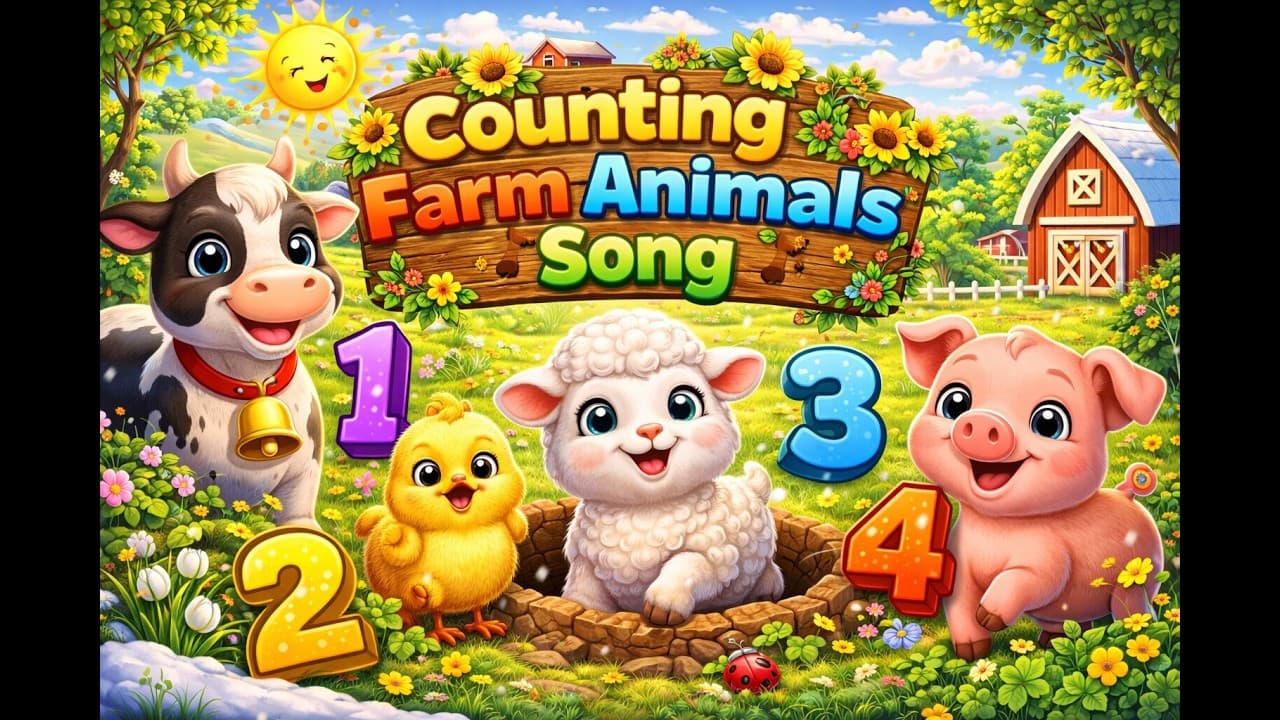 Counting Farm Animals Song | Learn Numbers with Animals | Kids Counting Song & Nursery Rhymes