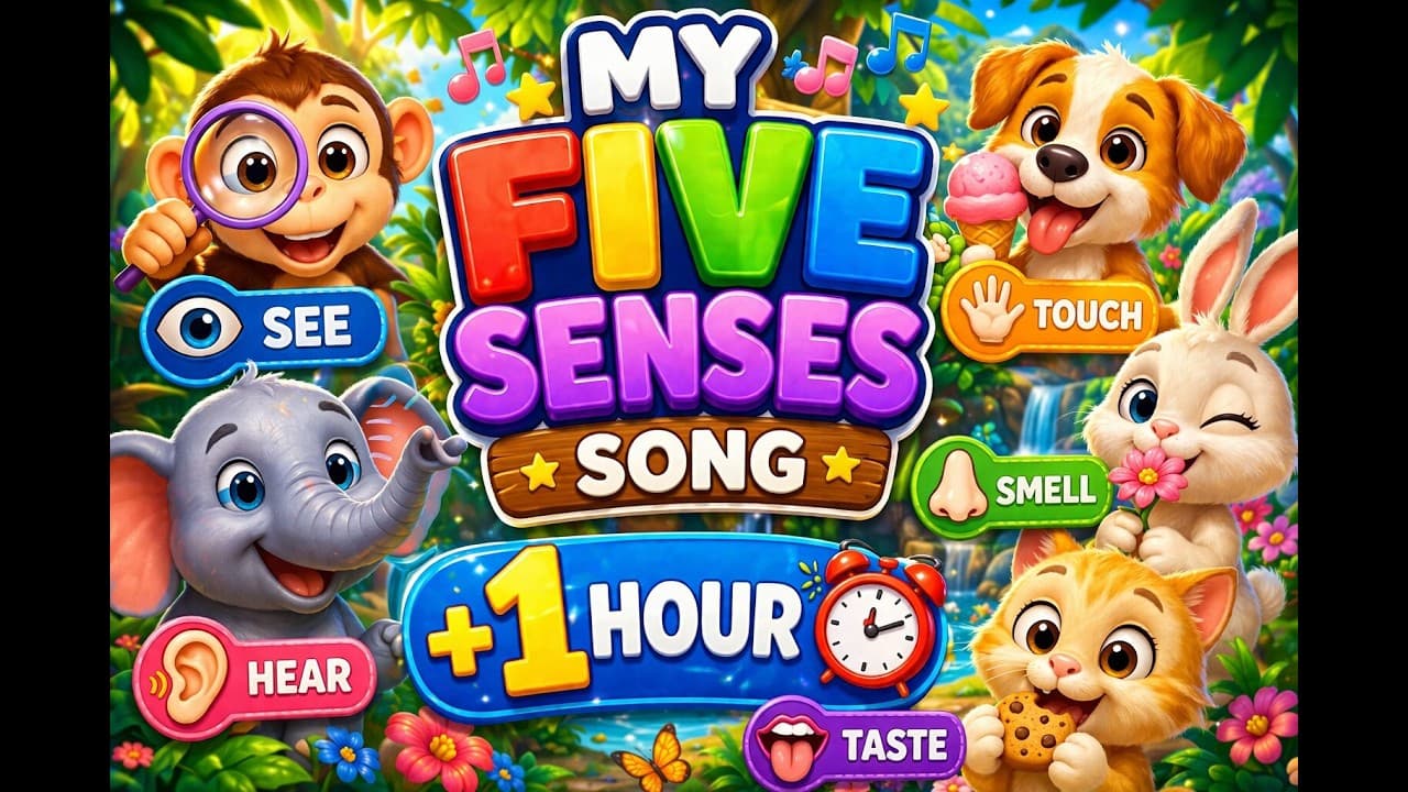 My Five Senses Song +1 Hour | Learn Sight, Hearing, Smell, Taste & Touch | Kids Songs Compilation