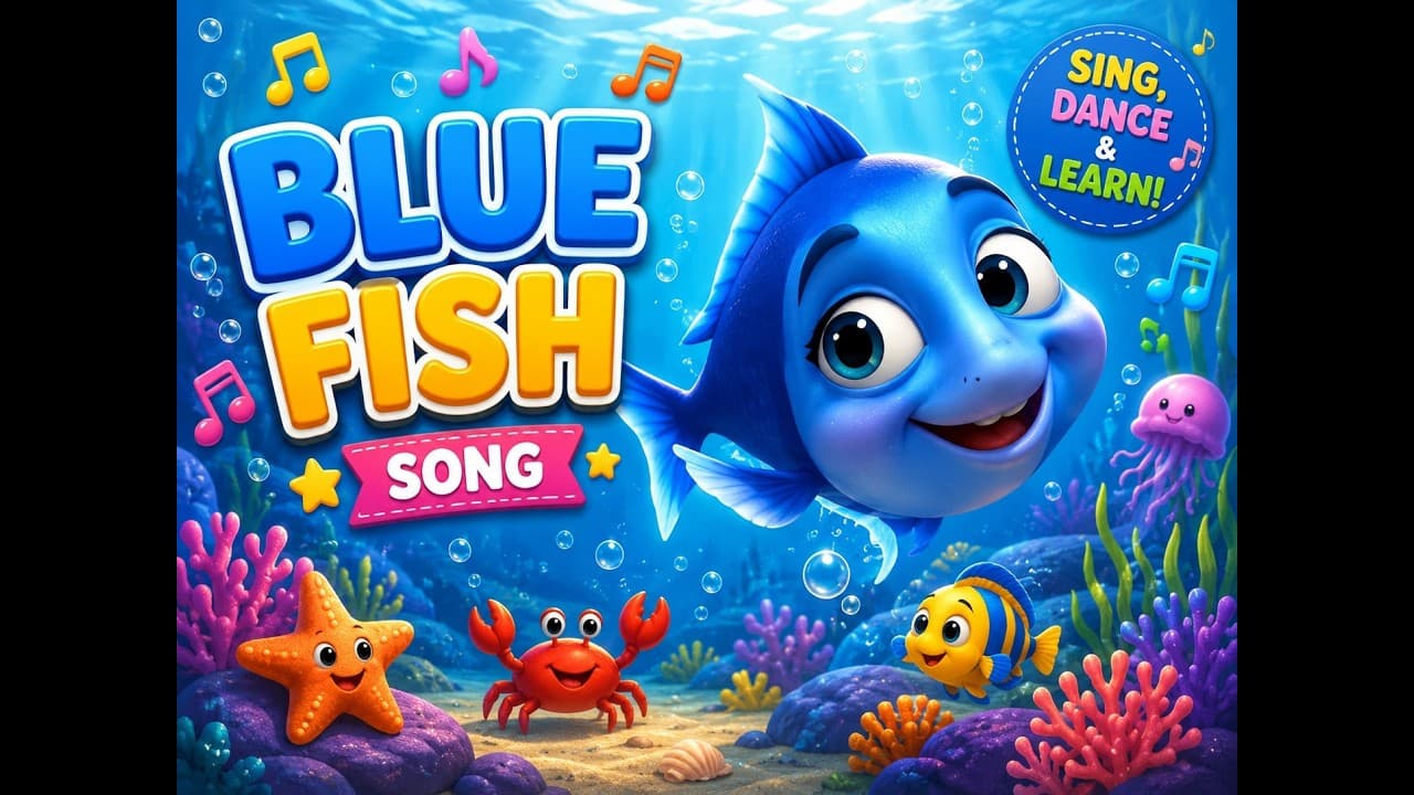 Blue Fish and the Ocean Friends 🐟🌊 | Sea Animal Song for Kids | Nursery Rhymes & Learning Songs